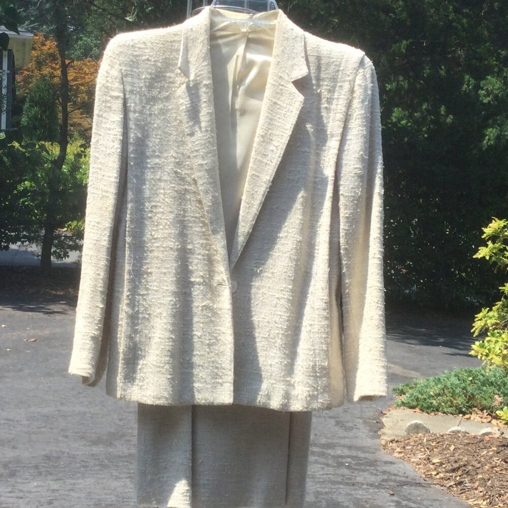 Tweeted Ivory Jacket-Skirt 2pc Set